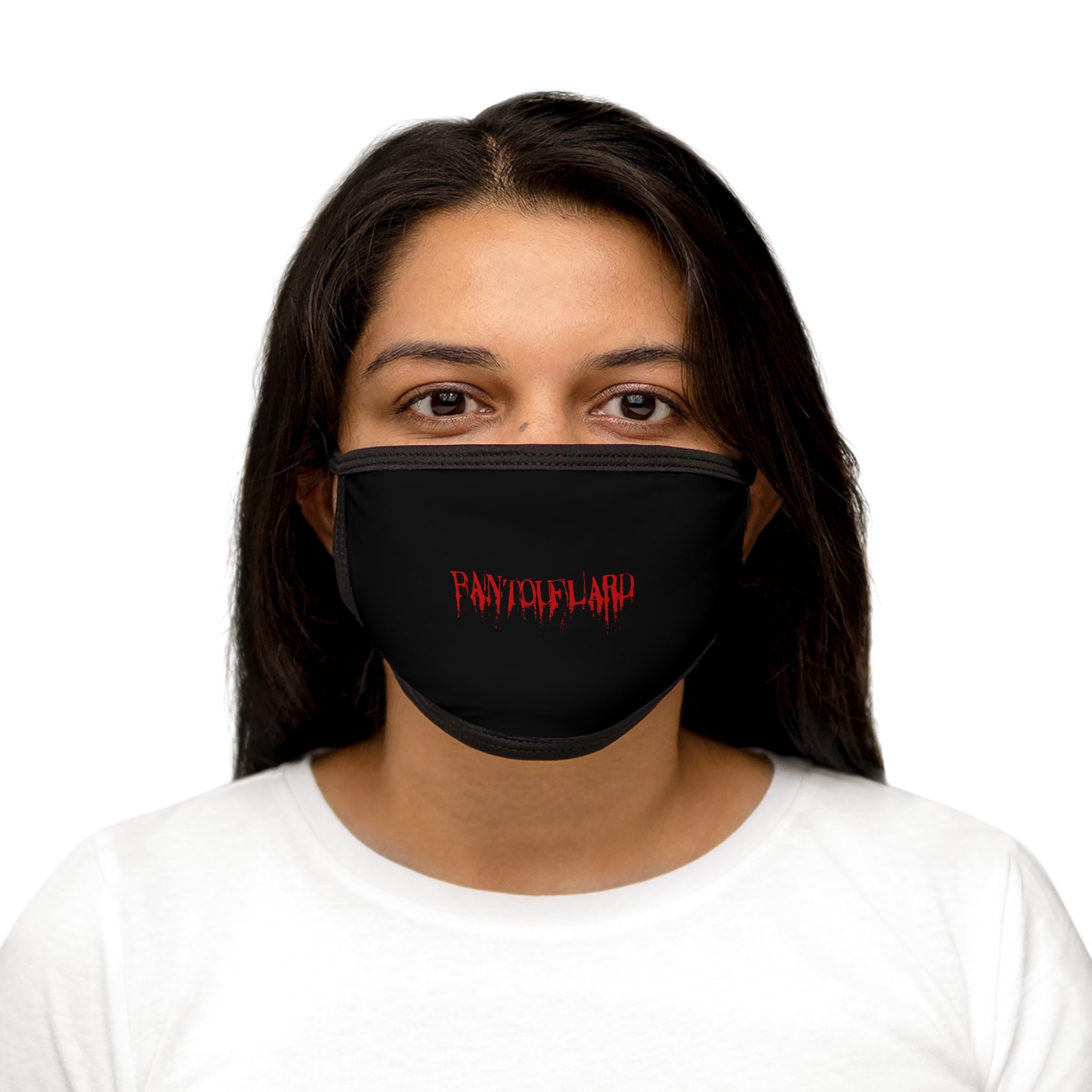 Typography Print Mixed-Fabric Face Mask