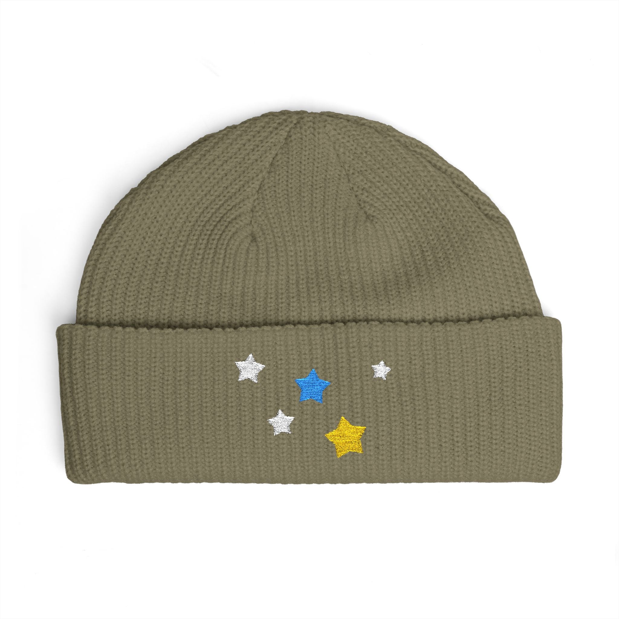 Pastel Lime color Kitschy Cassiopeia Constellation 100% Acrylic Cuff Beanie