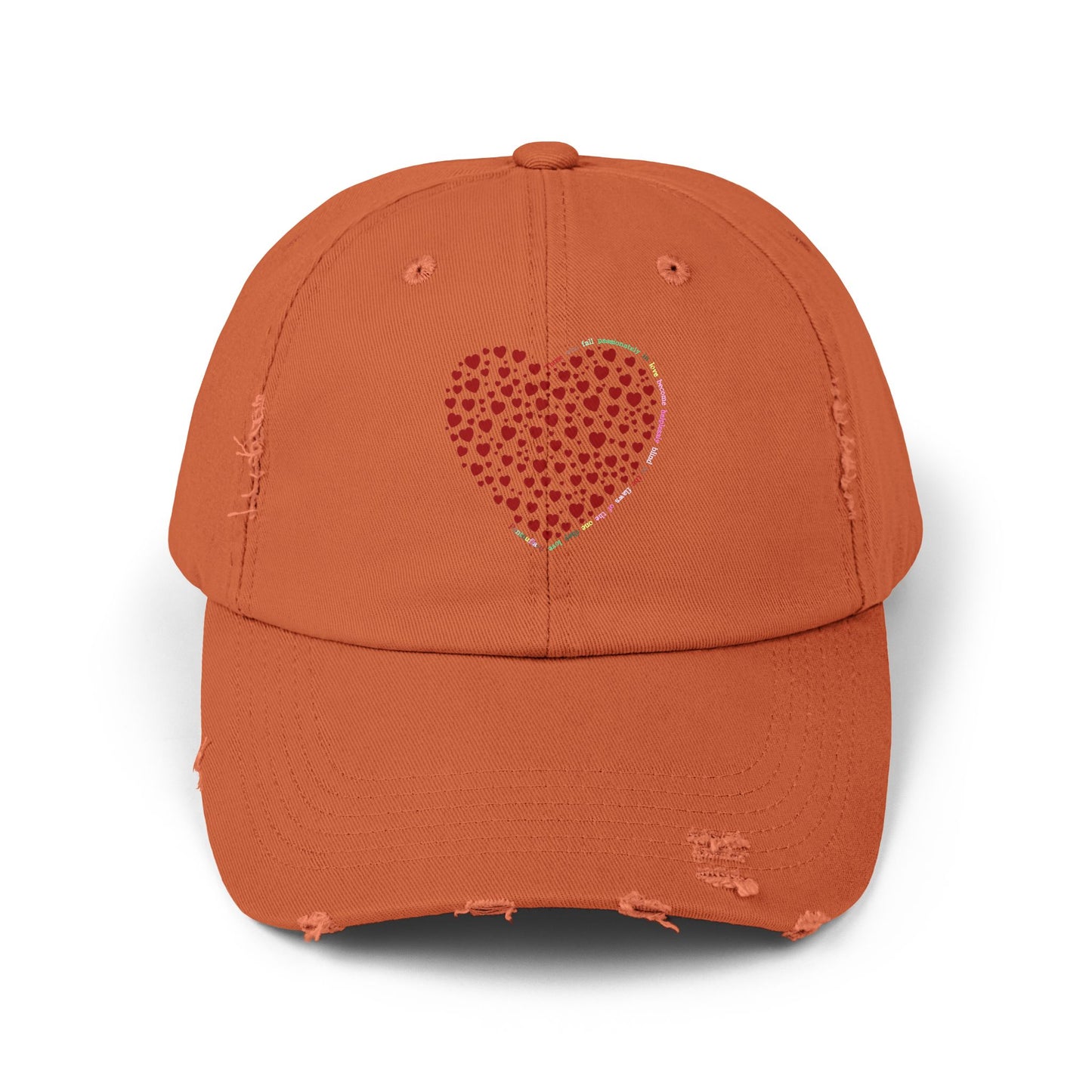 Distressed Red Heart Cap, Casual Hat