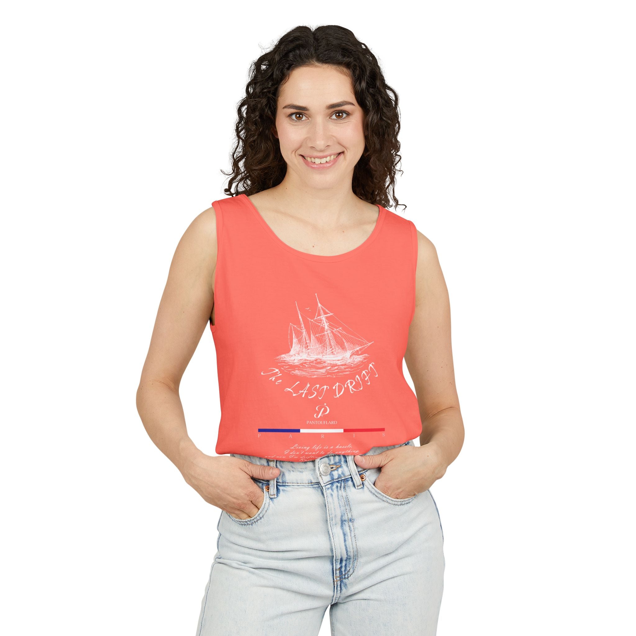 Unisex Black Last Drift Cotton Garment-Dyed Tank Top