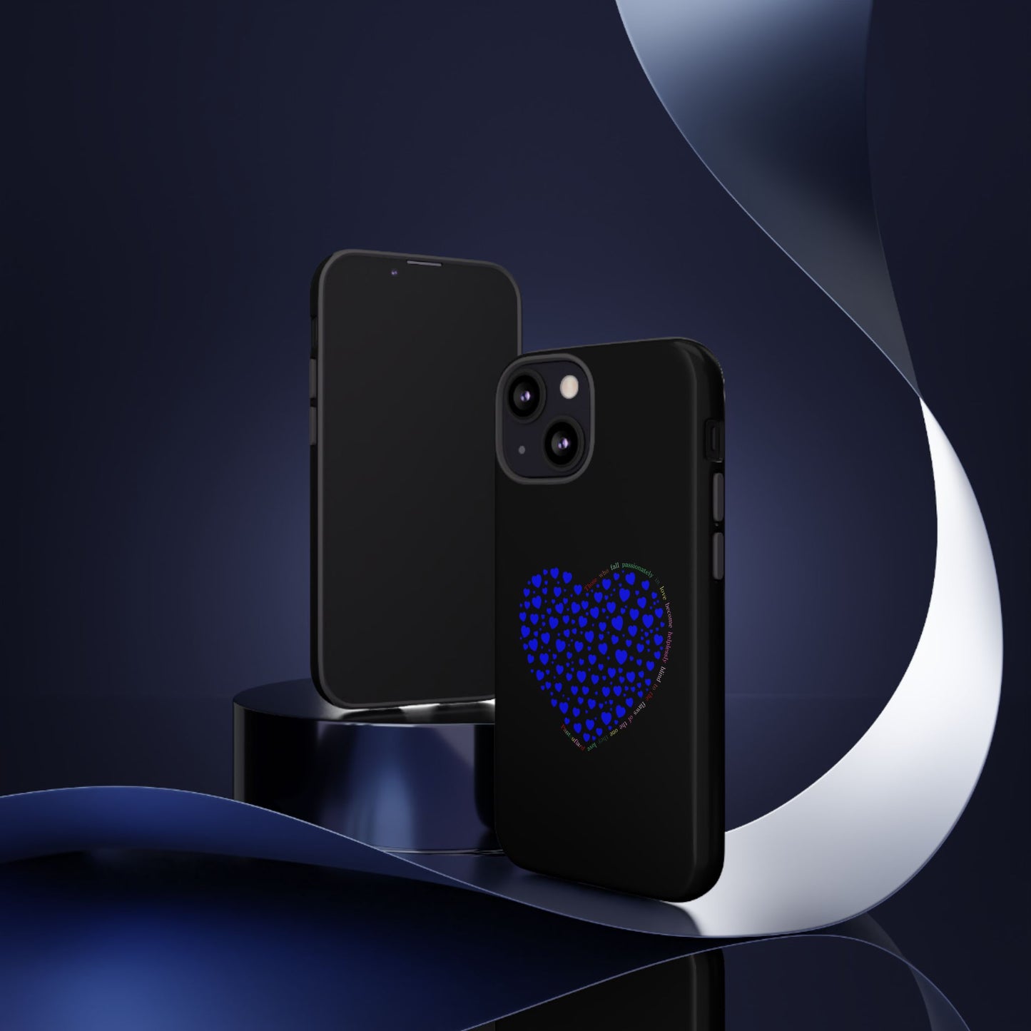 Fundas de corazón azul para teléfonos iPhone, Galaxy, Google Pixel (54 tipos)