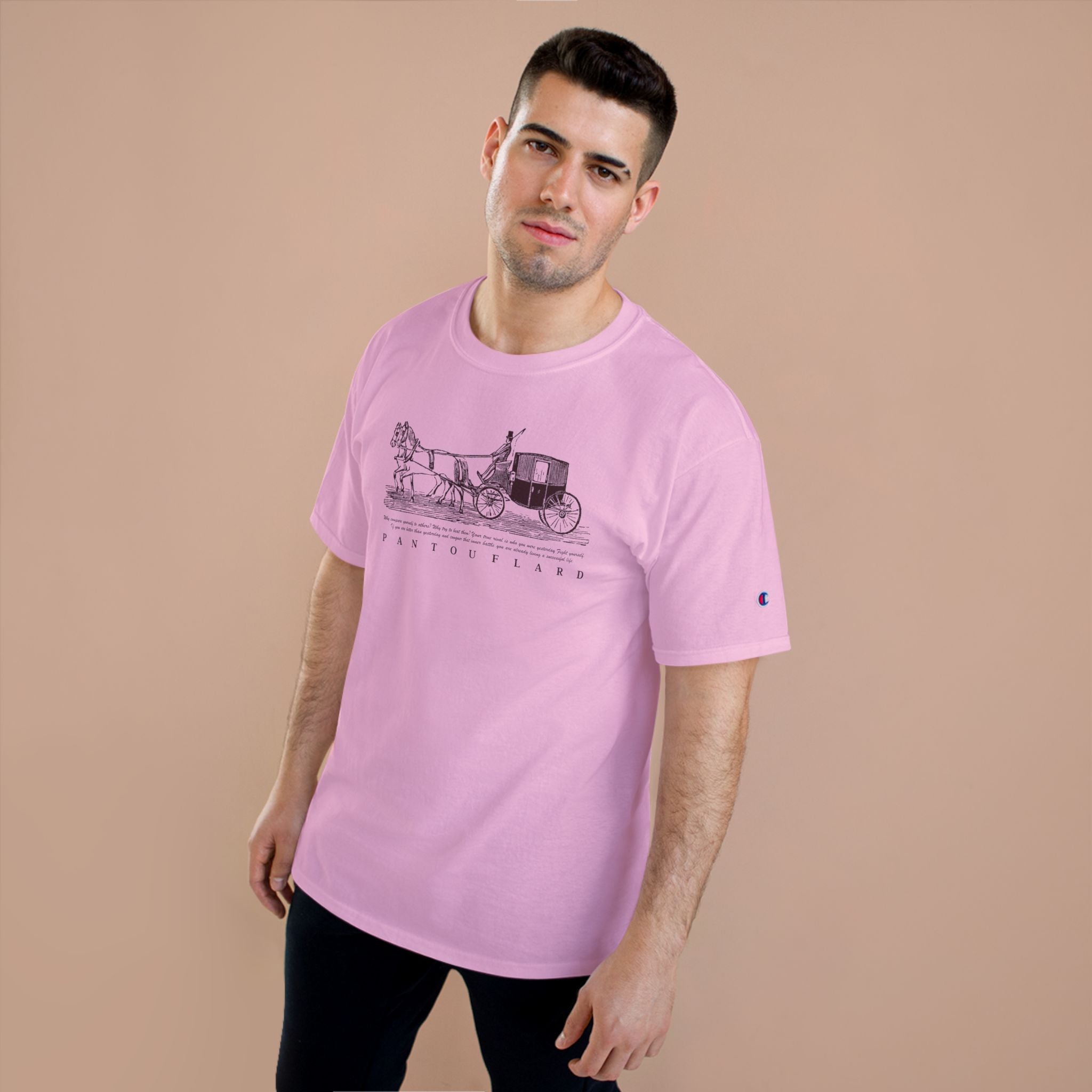 Unisex Burnt Orange Champion Vintage Carriage 100% Cotton T-Shirt