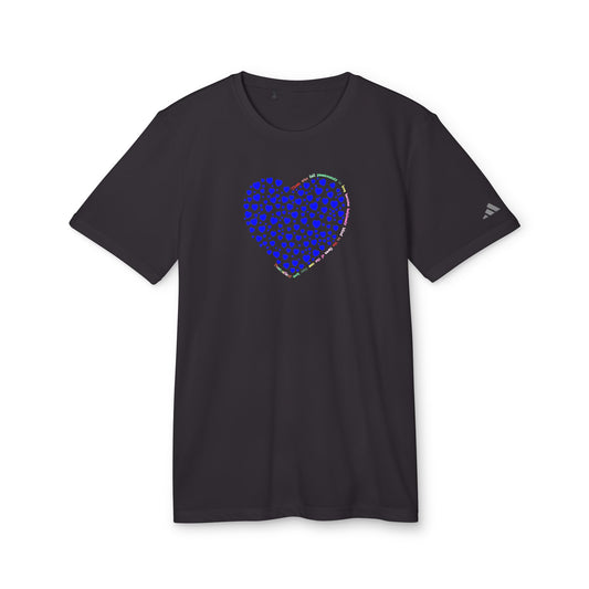 Adidas Unisex Sport T-Shirt with Blue Heart Design