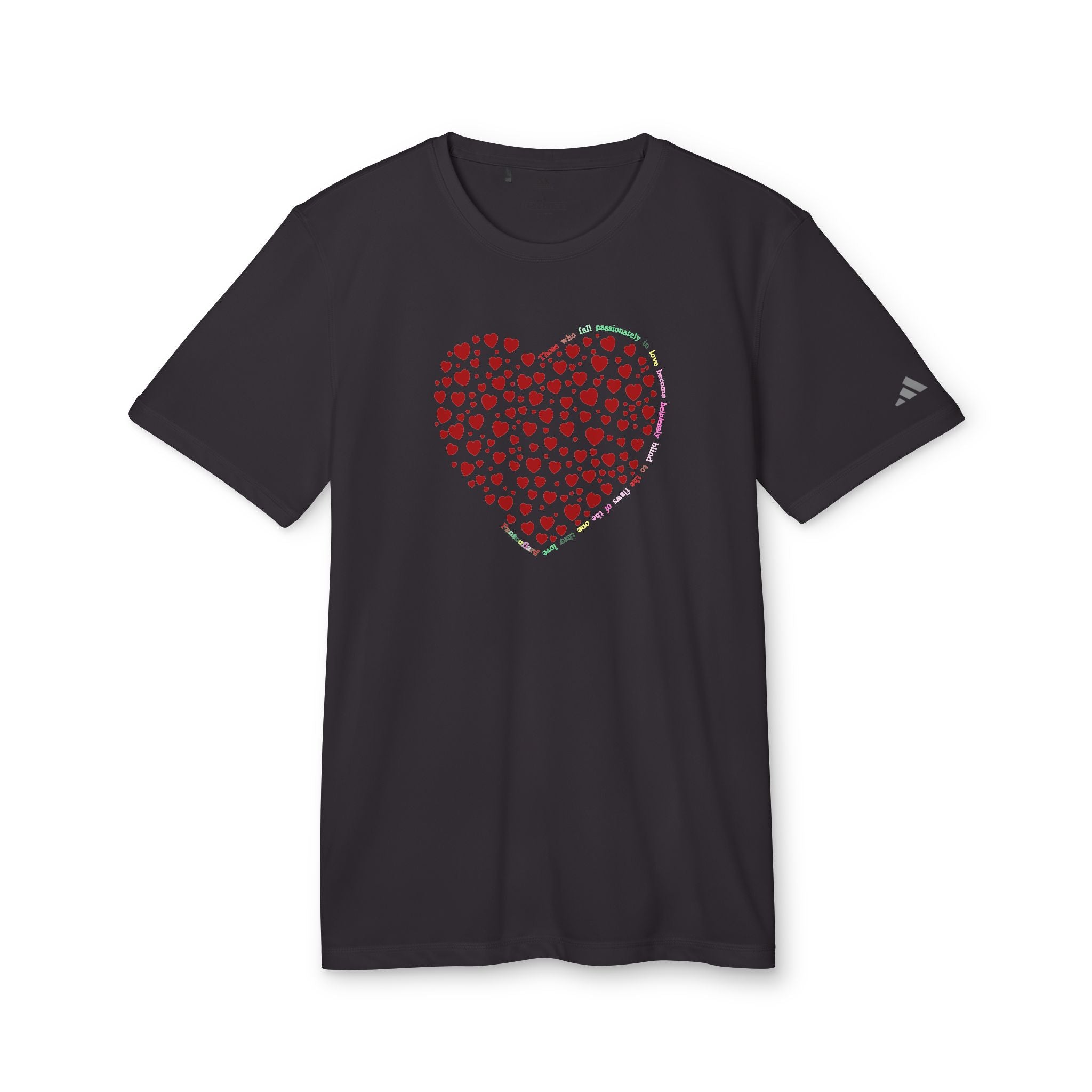 Camiseta Deportiva Unisex Adidas® con Diseño de Corazón Rojo