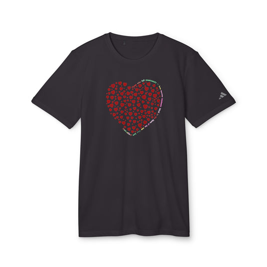 Adidas Unisex Sport T-Shirt with Red Heart Design
