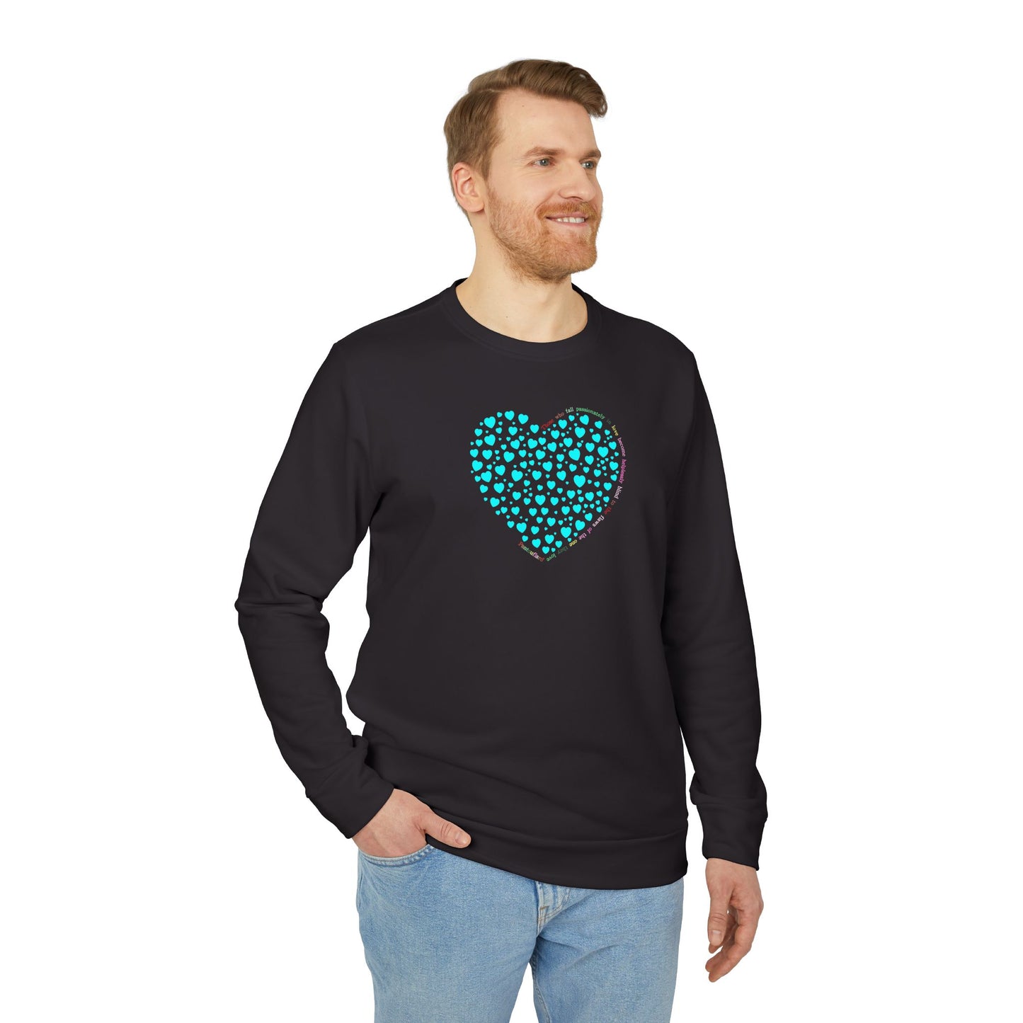 Adidas Unisex  Crewneck Sweatshirt with Mint Heart Design