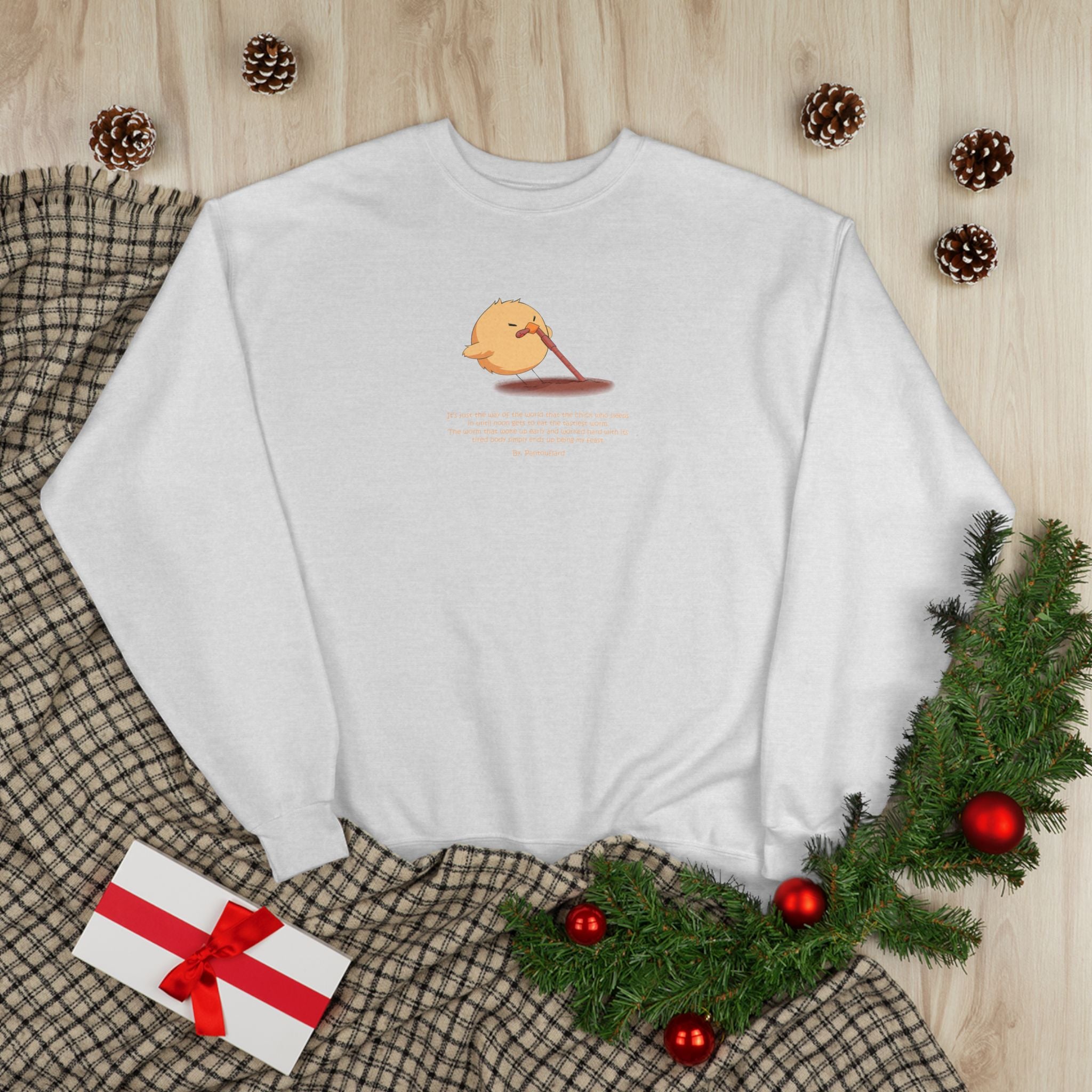 Funny Early Bird Parody Sweatshirt | "The Late Bird Gets The Feast" Sarcastic Quote | Hanes Soft Eco-Fleece Pullover (S-3XL)