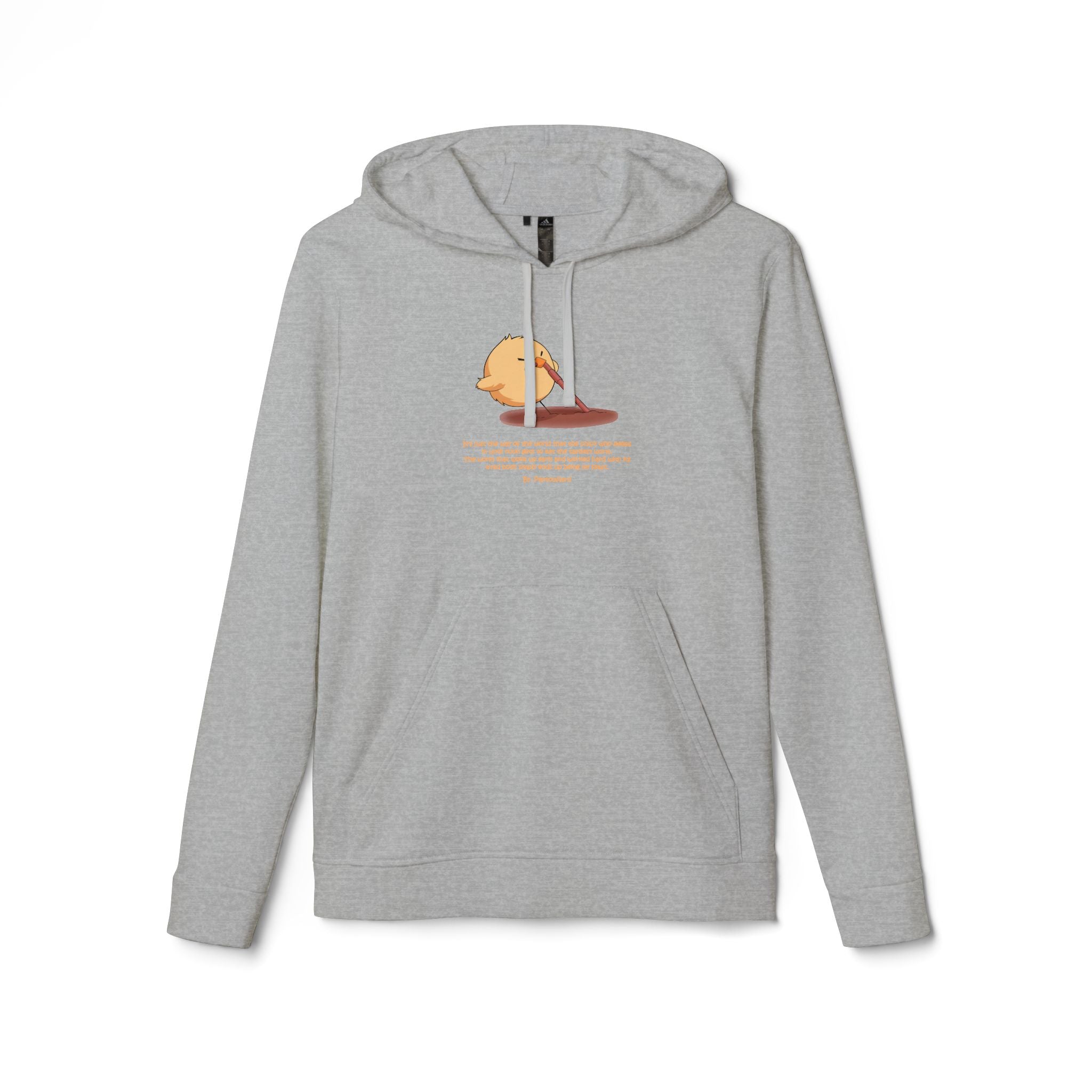 Adidas Hoodie with Funny Graphic - "Early Bird Parody" Cute Chick Design - 8color Cotton Fleece Pullover - Unisex Streetwear