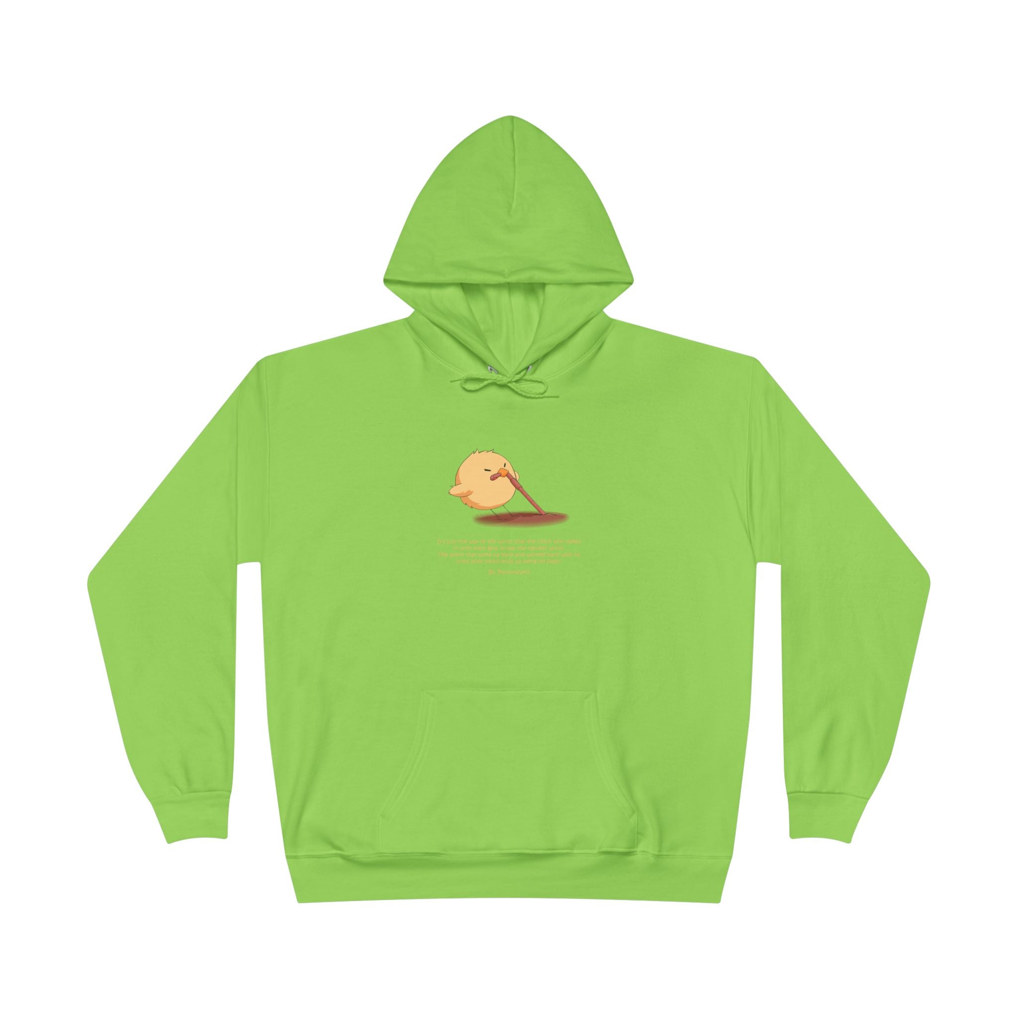 Unisex Light Blue Pantouflard Chick Cotton Blend Pullover Hoodie