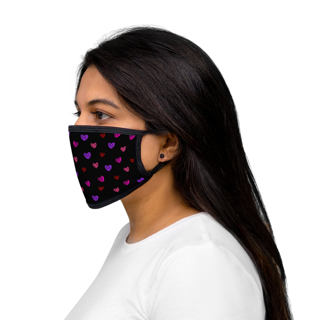 Heart Print Mixed-Fabric Face Mask