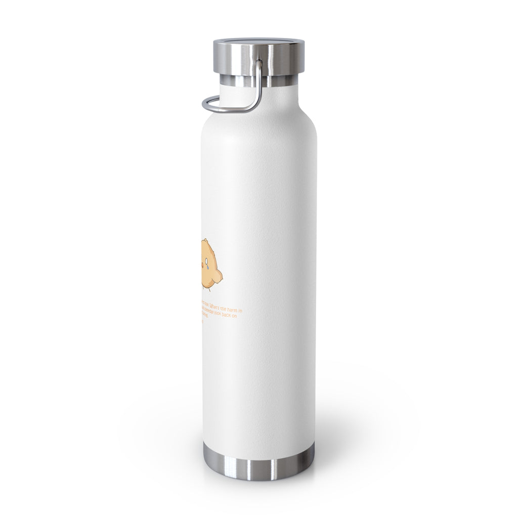 Navy Blue Cute Biting Chicks Quote 22oz Copper Vacuum Insulated Bottle