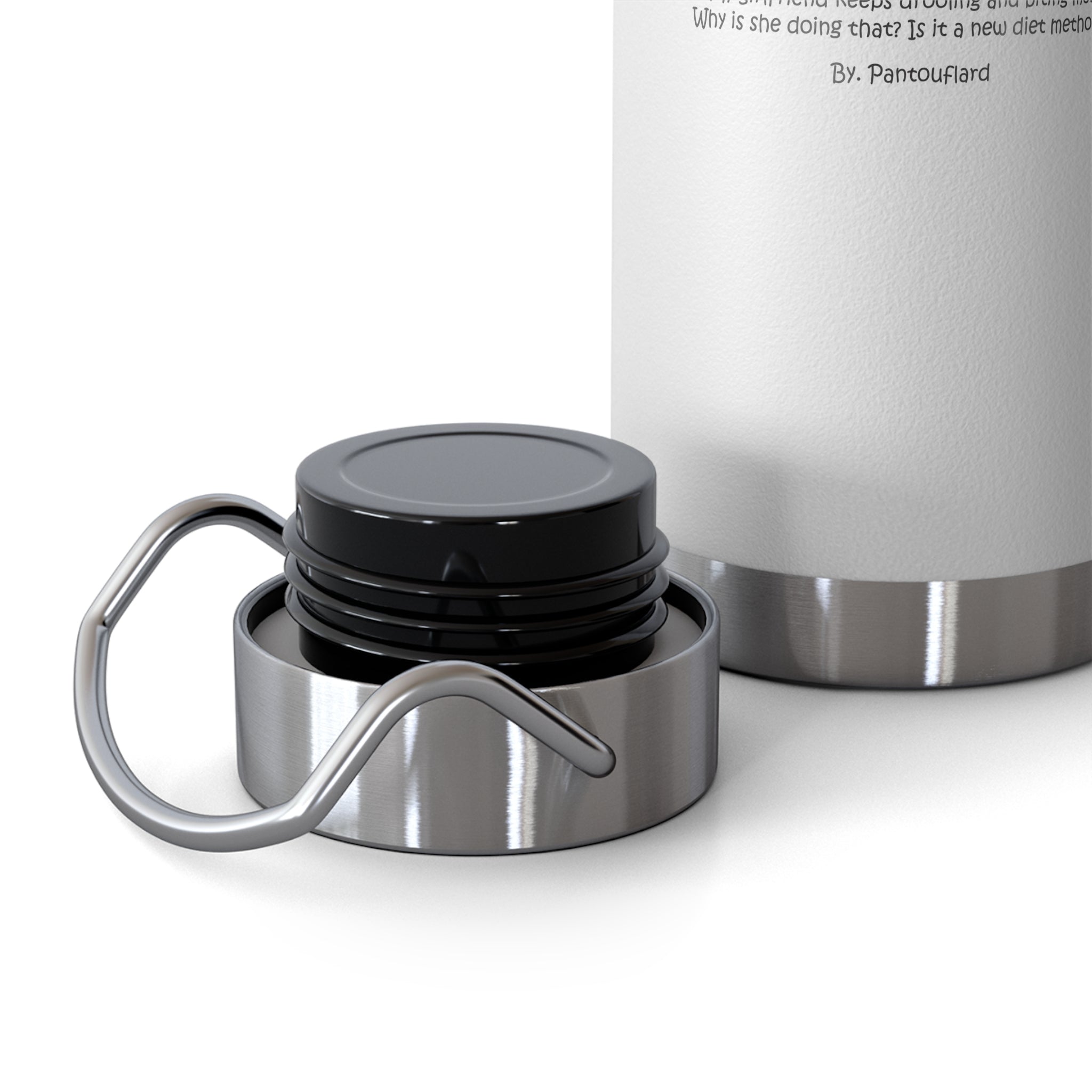 Navy Blue Cute Biting Cats Quote 22oz Copper Vacuum Insulated Bottle