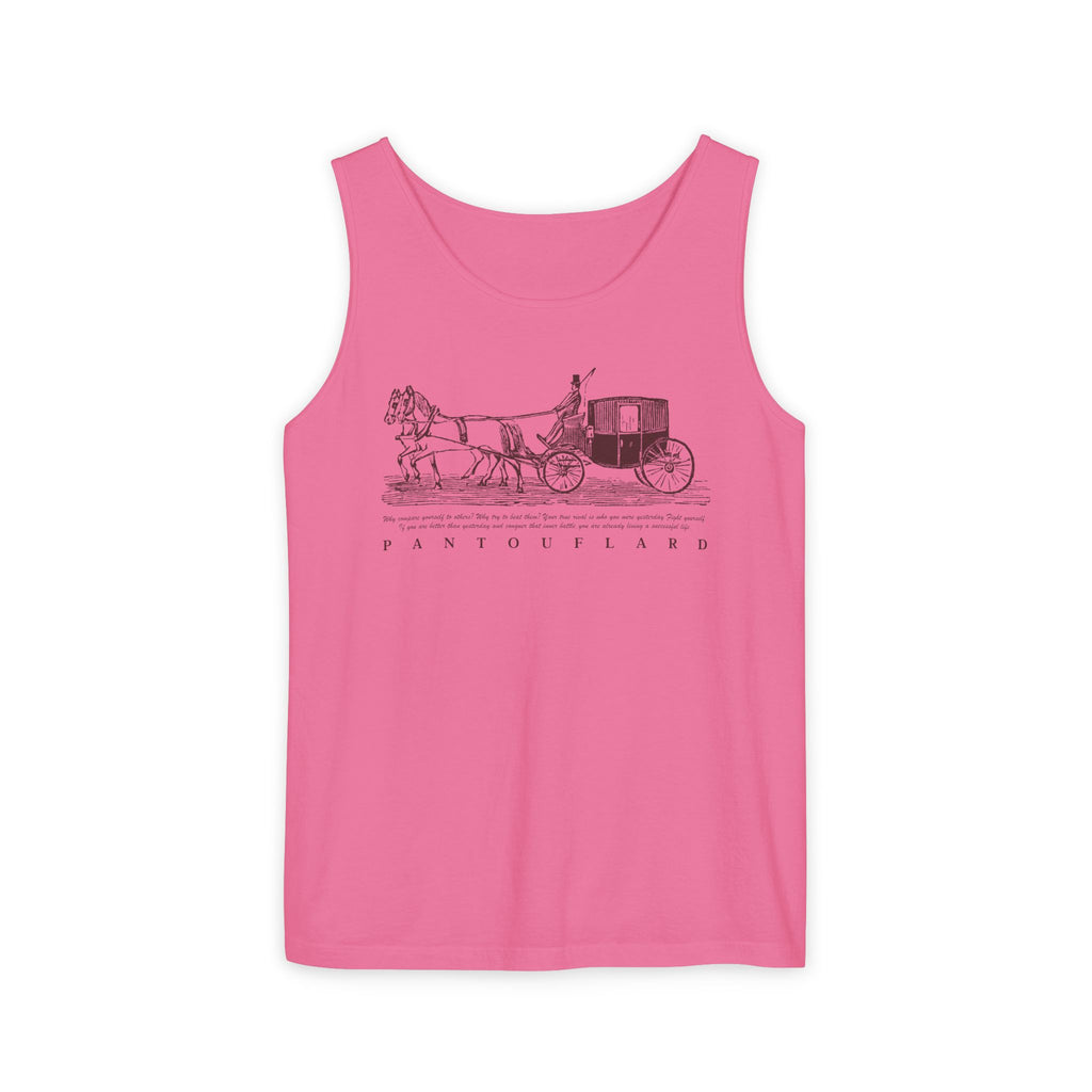 Unisex Brick Red Pantouflard Carriage Cotton Garment-Dyed Tank Top