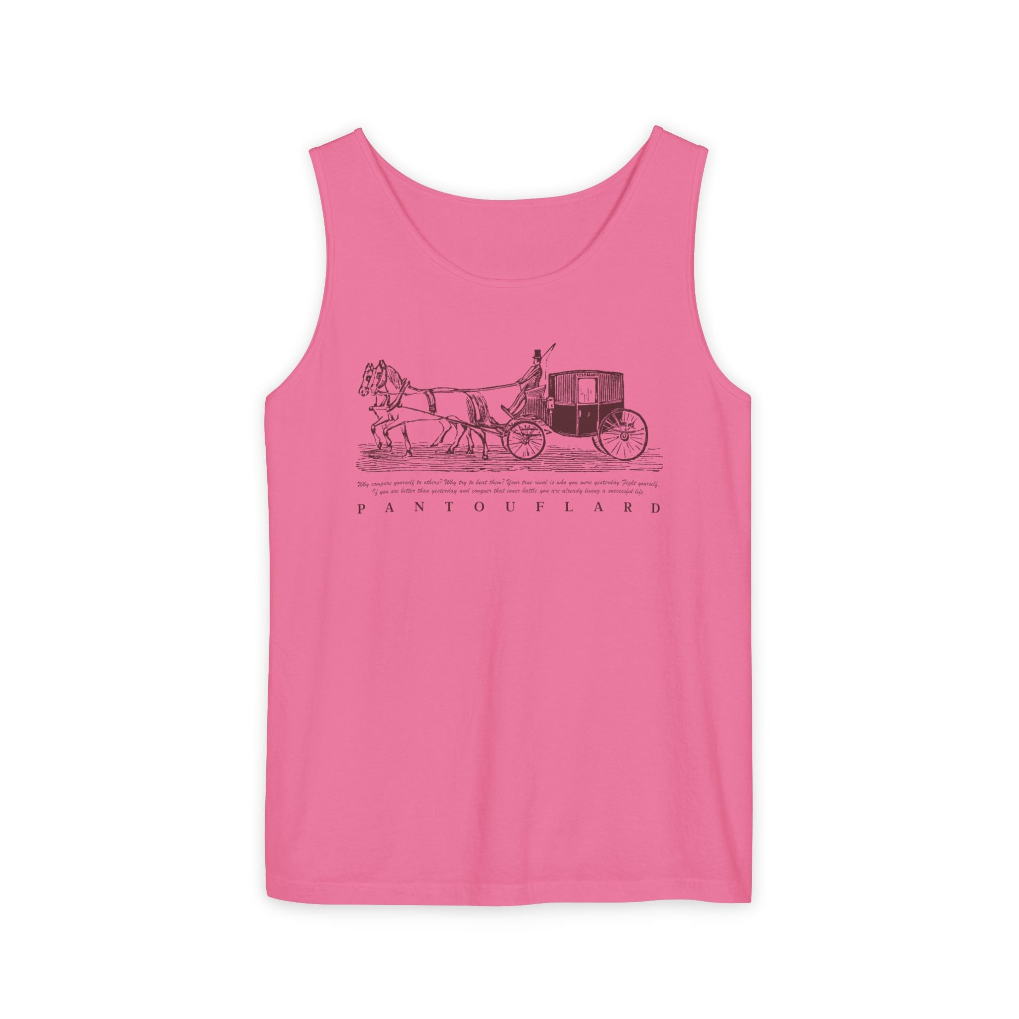 Unisex Brick Red Pantouflard Carriage Cotton Garment-Dyed Tank Top