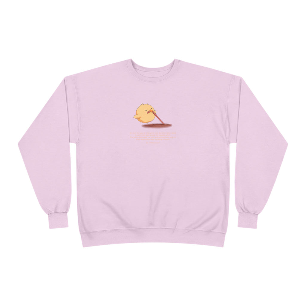 Funny Early Bird Parody Sweatshirt | "The Late Bird Gets The Feast" Sarcastic Quote | Hanes Soft Eco-Fleece Pullover (S-3XL)