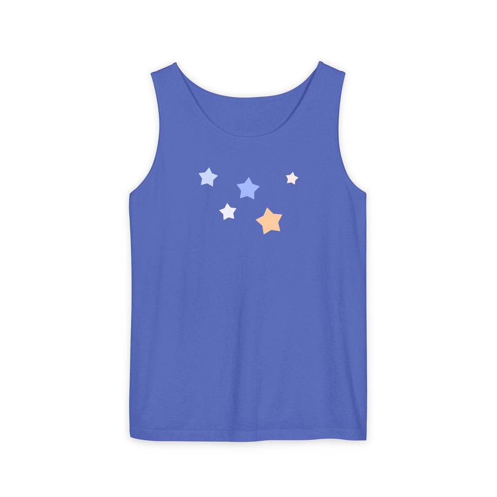 Men's & Women's Cassiopeia Constellation Graphic Garment-Dyed Tank Top - W-Shape Sleeveless Shirt