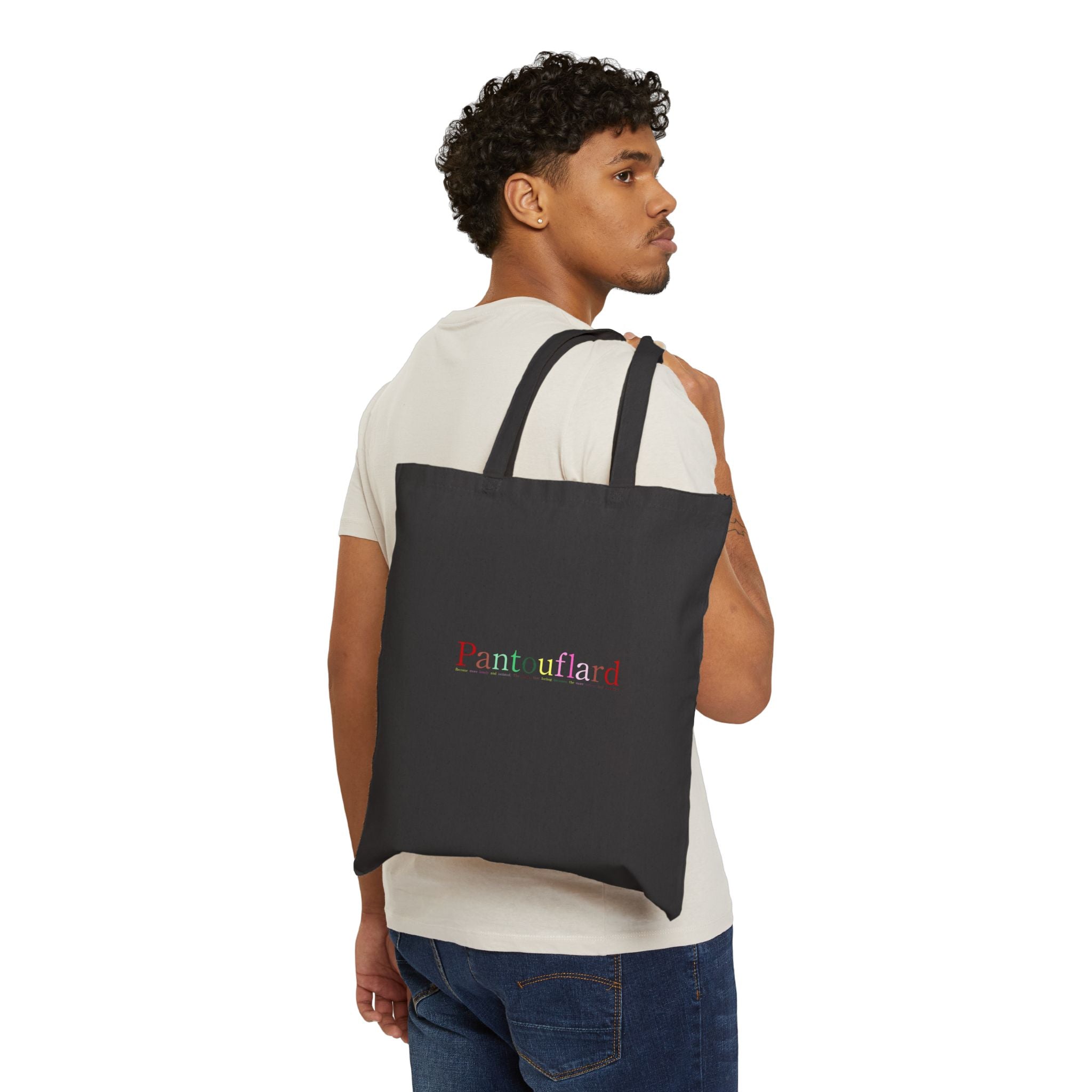 Colorful Typography Cotton Canvas Tote Bag