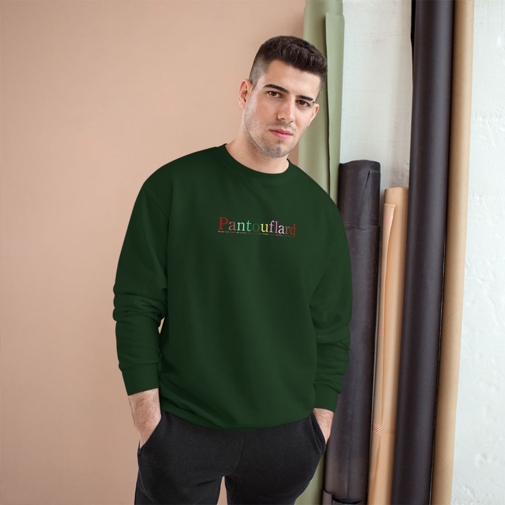 Old Money Aesthetic Champion Crewneck - Pantouflard Pastel Logo (Sustainable Eco-Fleece Sweatshirt)