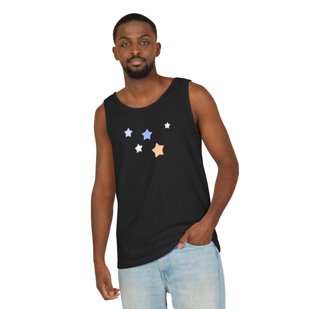 Men's & Women's Cassiopeia Constellation Graphic Garment-Dyed Tank Top - W-Shape Sleeveless Shirt