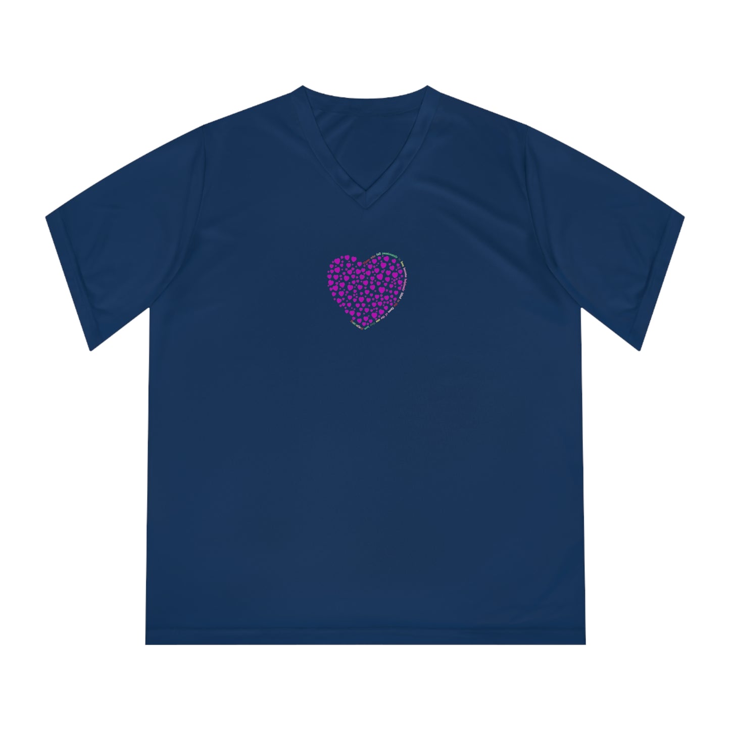 V-Neck T-Shirt (Powder Pink Heart)