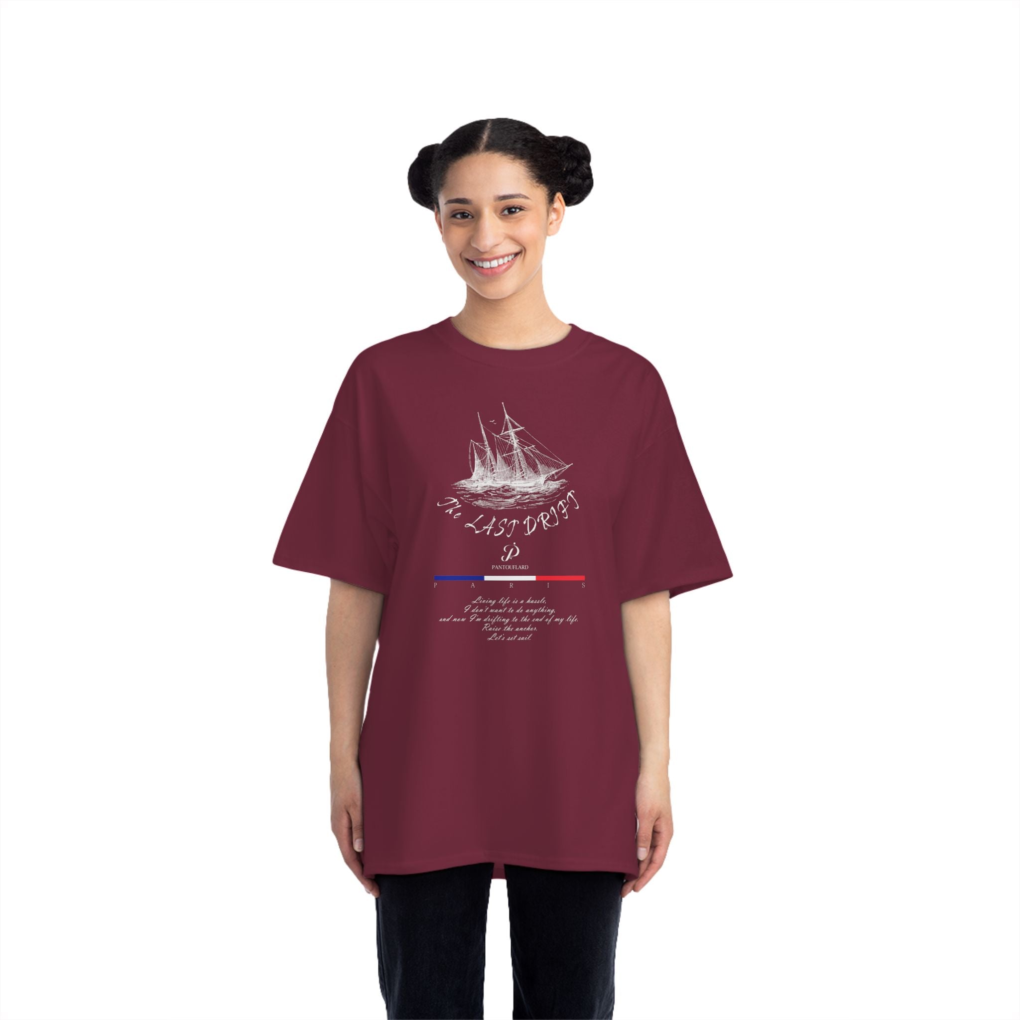 Unisex Black Hanes Vintage Ship Graphic 100% Cotton T-Shirt