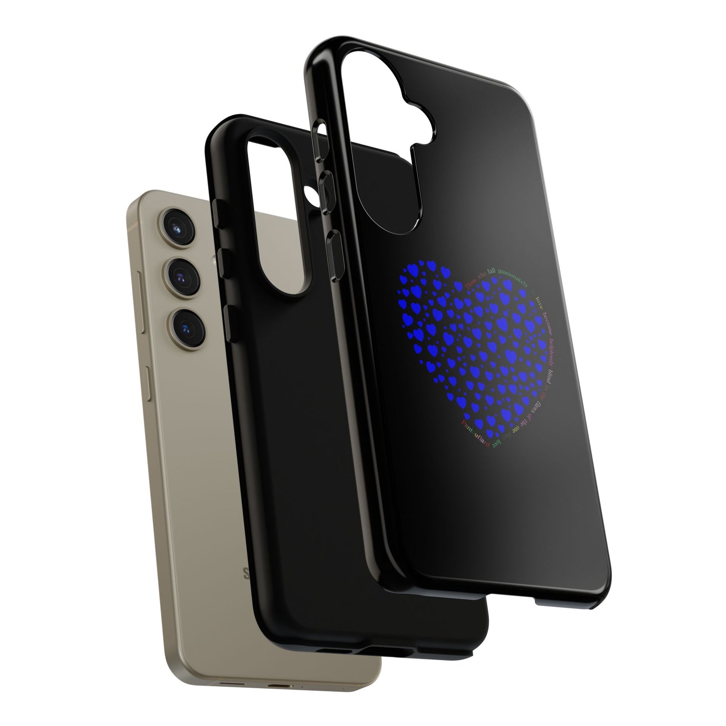 Fundas de corazón azul para teléfonos iPhone, Galaxy, Google Pixel (54 tipos)