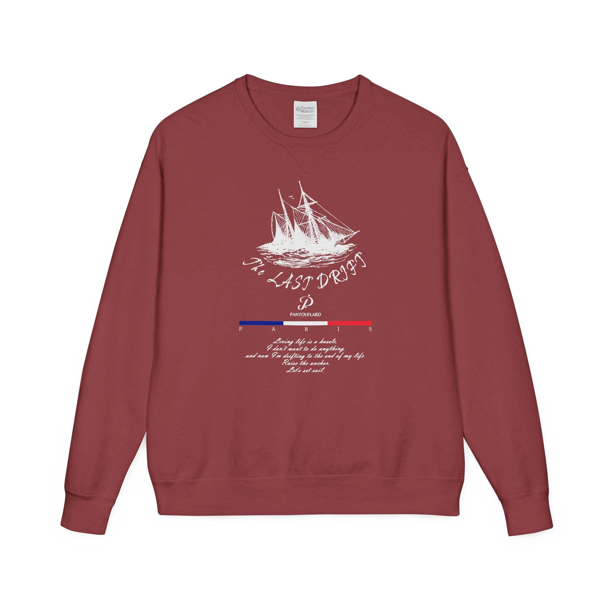 Old Money Nautical Heritage Crewneck - The Last Drift II (Paris Aesthetic Garment-Dyed Sweatshirt)